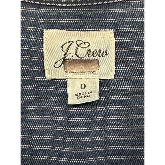 J.Crew Sz 0 Blue Short Sleeve Wide Leg Pinstripe Drawstring Lyocell Jumpsuit 1pc - Picture 3 of 6